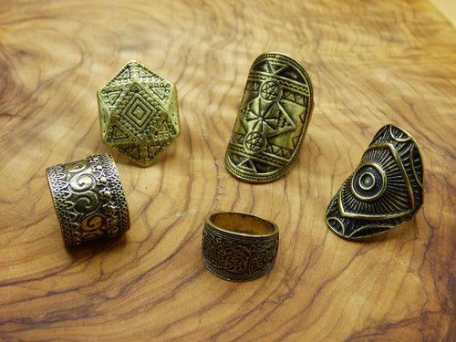 Messing ring tibet golden - ~,