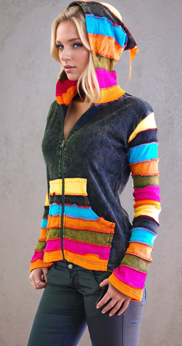 Gugel patchwork jacke - patchwork,